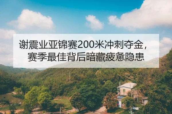 谢震业亚锦赛200米冲刺夺金，赛季最佳背后暗藏疲惫隐患